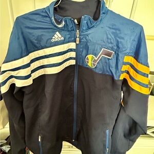 Utah Jazz Adidas NBA Authentics official Team issued warm up jacket (Large)